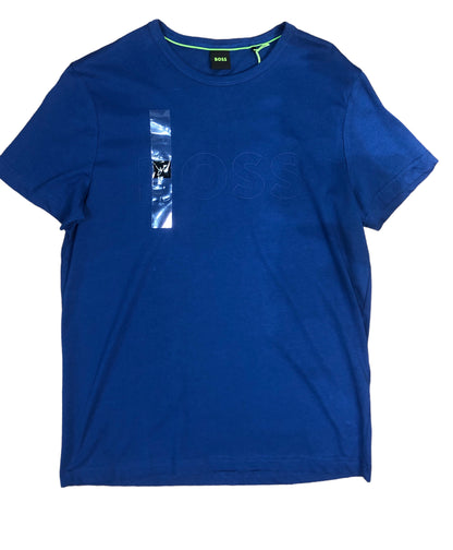 Camiseta Azul Estampada