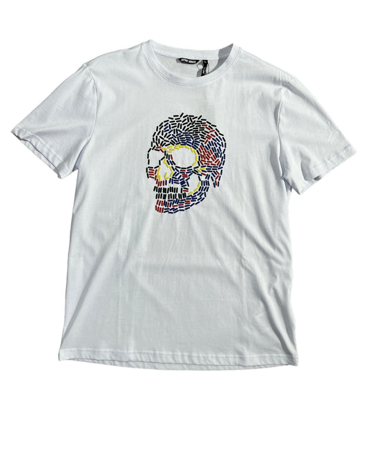 Camiseta Blanca Estampado Multicolor